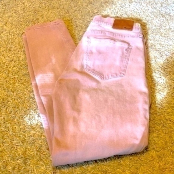 Madewell Denim - Madewell pink jeans high riser skinny skinny crop